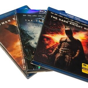 Warner Bros Batman Dark Knight Trilogy Blu-ray Lot 3 Movies Nolan Used/New